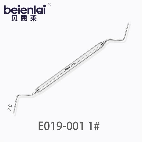 Benlai Dental Curette E019-001 BJS 1#, Double End, 2.0 Tips, 6.5 Octagonal Handle